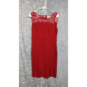 Vtg 90s Red Ponte Fire Engine Red Ponte Knit Pencil Dress Sz 10